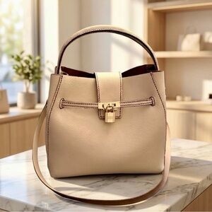 Unique Kelly-Style HANDCRAFTED Leather Top-Handle Bag with Gold Hardware